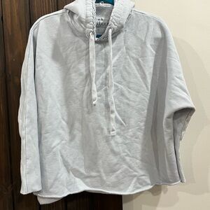 Frank&Eileen Easy Hoodie raw edge trim blue/grey small super soft